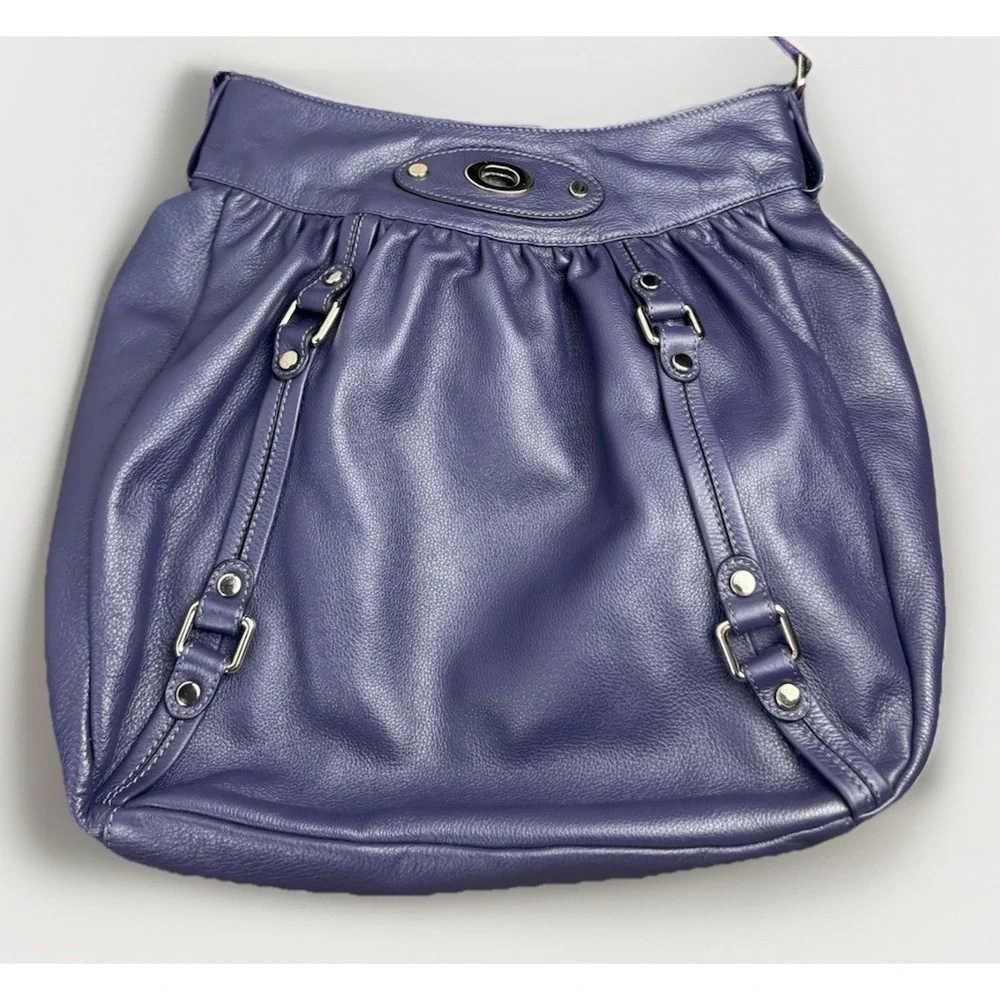 Karla Hanson Purple Hobo Shoulder Bag Vegan Leather Slouch Purse‎ Handbag